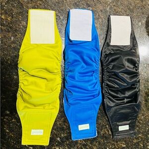 Set of 3 Ruched Dog Pads- Yellow, Blue, Black